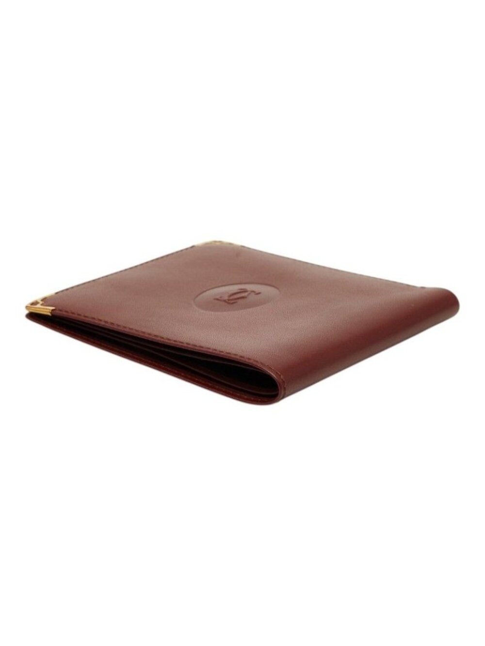 Cartier Must Line Bifold Wallet Billfold Bordeaux Leather - Picture 5 of 10